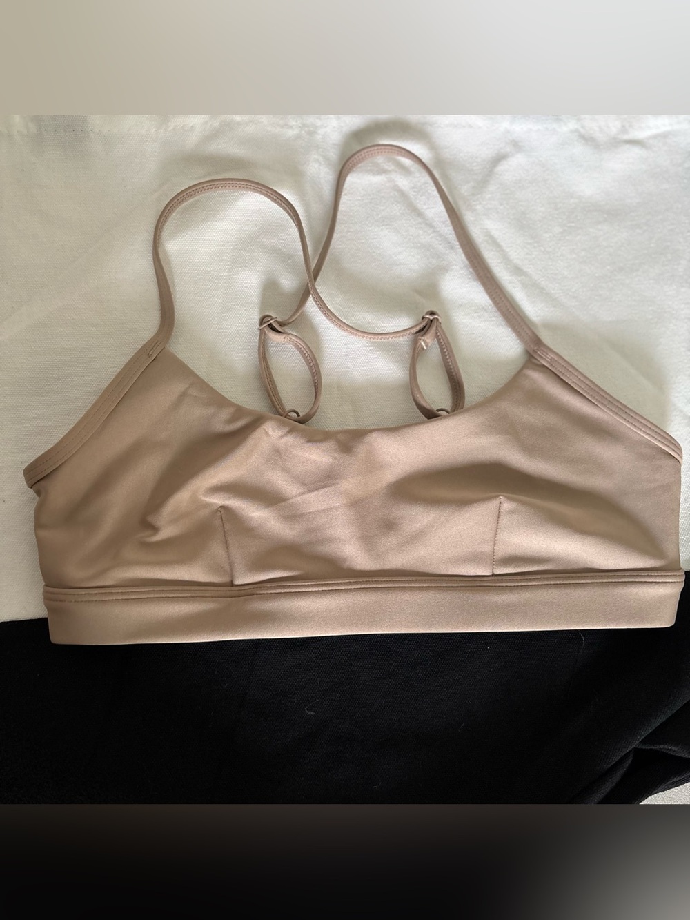 ALO Yoga Blush Beige Strappy Light-Support Sports Bra